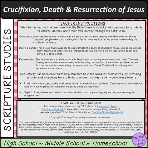 Crucifixion Death Burial And Resurrection Of Jesus Bible Scripture