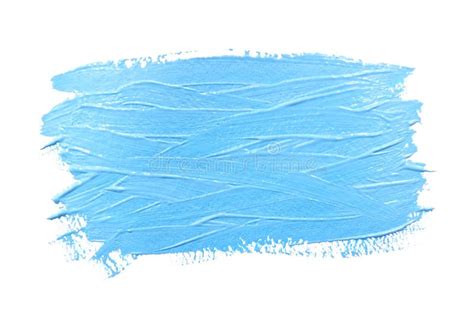 Paint Brush Stroke Texture Light Blue Watercolor Isolated Stock Image