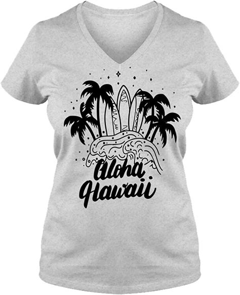 Aloha Hawaii Women S V Neck Tee At Amazon Womens Clothing Store