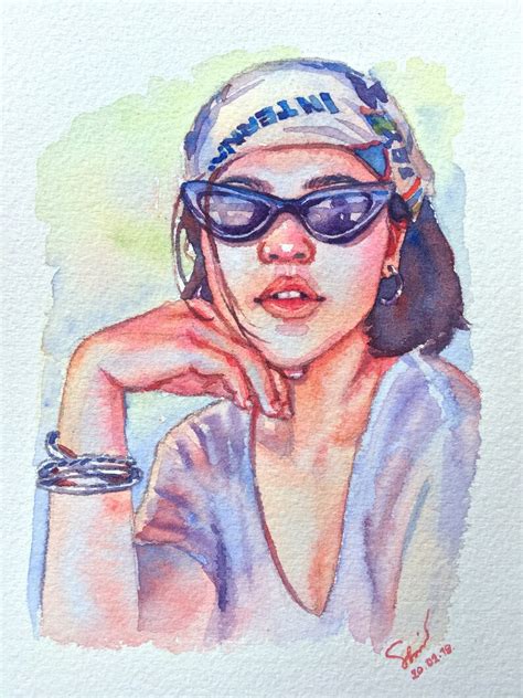 Custom Portrait Watercolor Painting From Photowatercolor Etsy