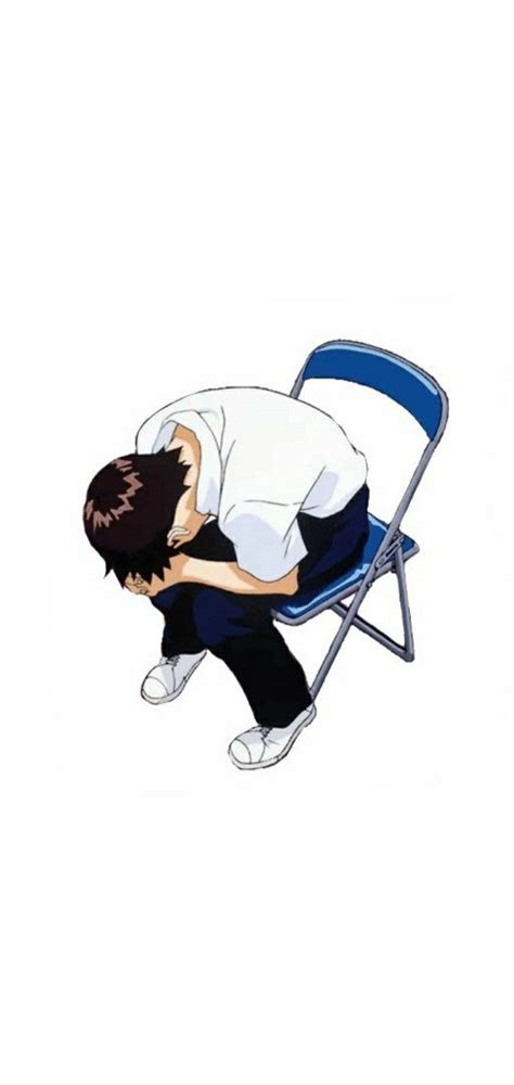 Shinji Shinji Sentado Shinji Sitting Sad Sketches Manga Anime