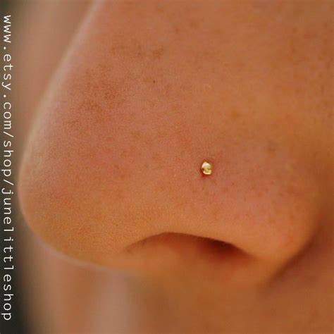 Tiny Nose Stud 14k Gold Filled Nose Stud Gold Ball Nose Etsy Septum