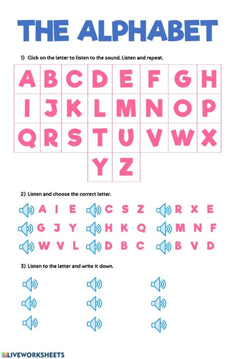 Printable resources to teach kids the english alphabet. The alphabet worksheet