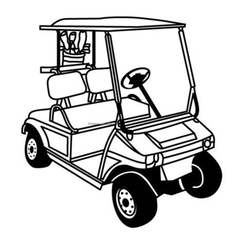 Golf Cart Drawing Sketch Coloring Page