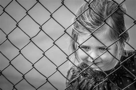 Fenced In Bw Portrait Photo Fence