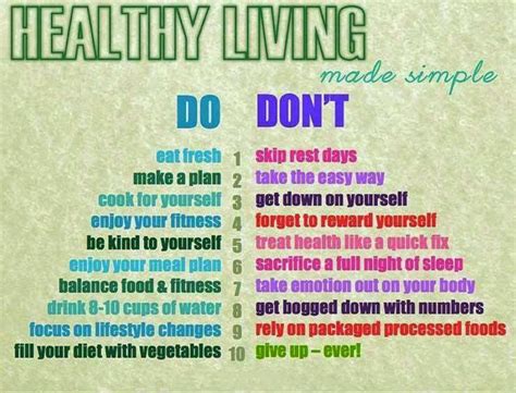 Health And Wellness Dos And Donts Healthy Living