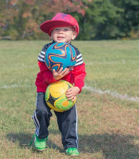Child Holding Soccer Balls Stock Image Image Of Caucasian 78652463