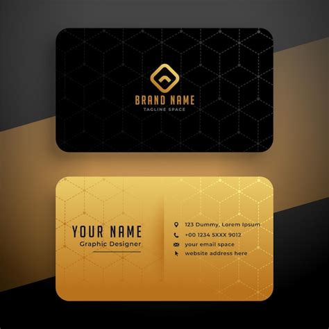 Free Vector Simple Black And Golden Luxury Business Card Design