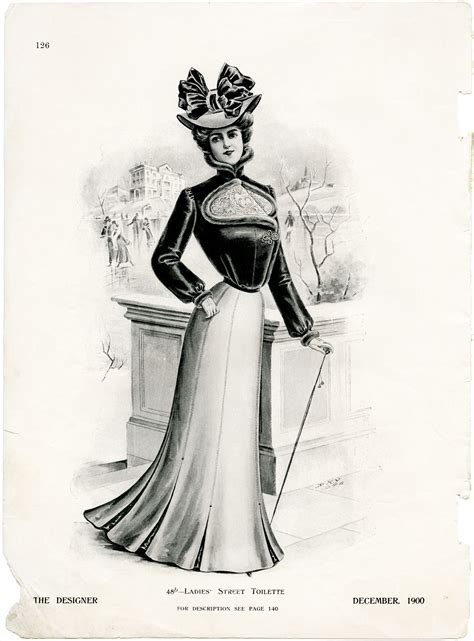 Free Vintage Image Victorian Fashion December 1900 Old Design