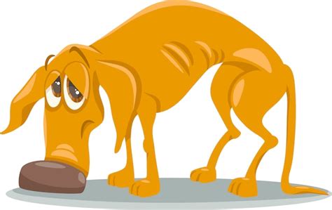 Ilustración De Dibujos Animados Triste Perro Sin Hogar Descargar Vectores Premium