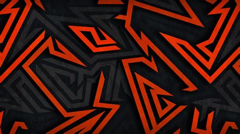 Orange Black Digital Art Shapes Pattern Abstract Hd Abstract Wallpapers