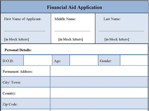 Financial Aid Application Form Editable Pdf Forms