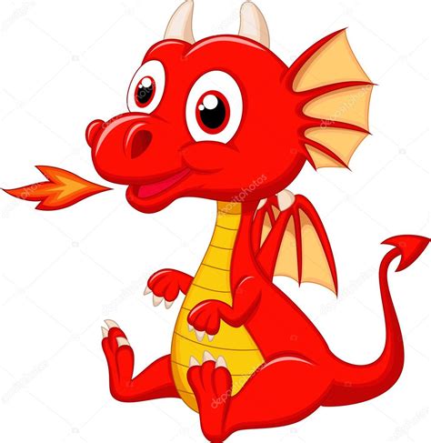 Cute Baby Dragon Cartoon — Stock Vector © Tigatelu 35078867
