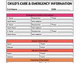 Travel Emergency Information Sheet Pictures