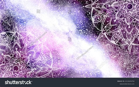 Ornamental Mandala Cosmic Space Shining Milky Stock Illustration