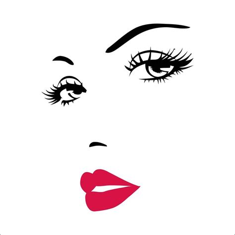 Diy Beautiful Face Eyes And Lips Wall Art Sticker 8469
