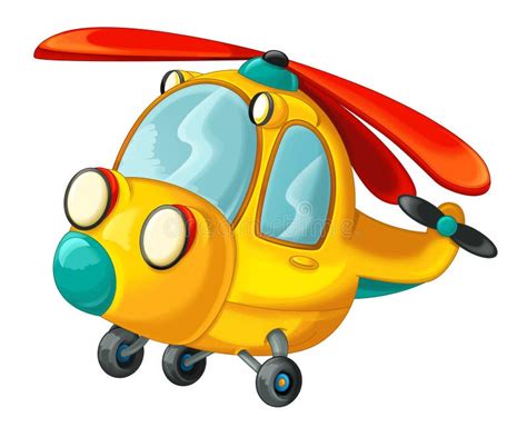 Cartoon Happy And Funny Helicopter Stock Illustration Illustration Of
