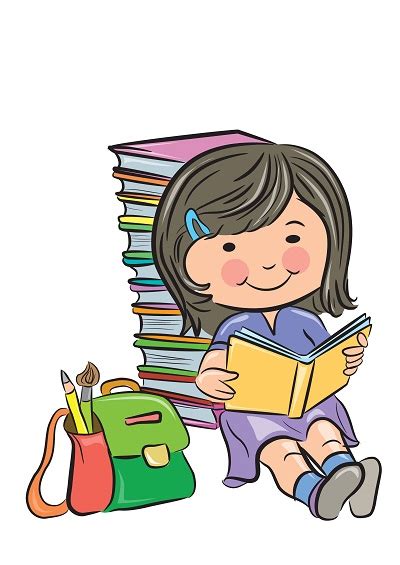 Clipart Sırtını Kitaplara Dayayarak Kitap Okuyan Kız çocuğu Resmi Png Meb Ders