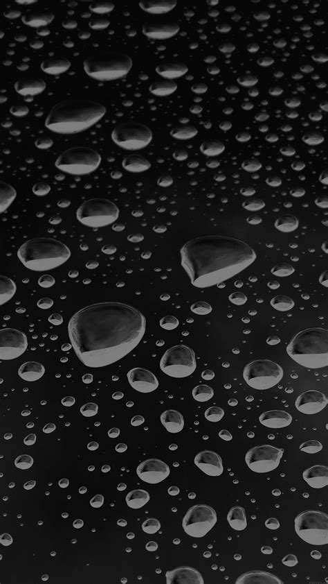 Vh95 Rain Drops Black Bw Water Pattern Wallpaper