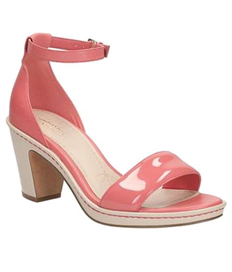 Clarks Stylish Pink Heeled Sandals Price In India Buy Clarks Stylish Pink Heeled Sandals Online