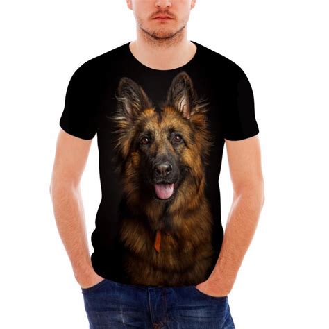 German Shepherd Dog 3d Print Men T Shirts Male T Shirt Men With Street