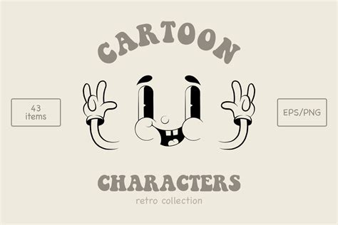 Cartoon Retro Characters Design Cuts