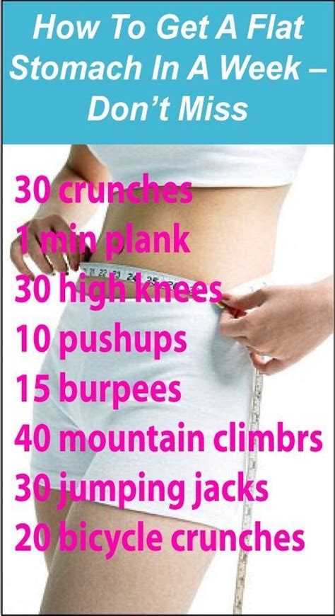 How To Get A Flat Stomach In A Week Dont Miss With Images Workouts For Teens Workout For