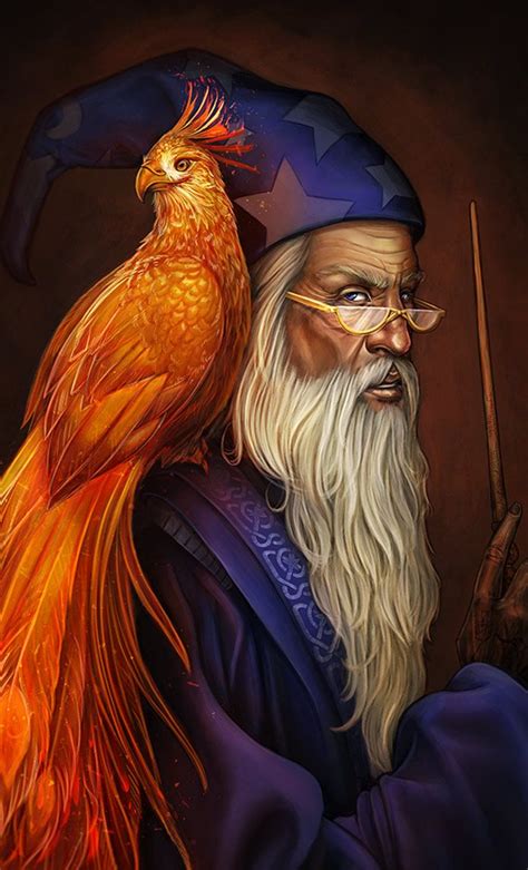 Its scarlet feathers glowed faintly in darkness, while its golden tail feathers were hot to the touch. Albus Dumbledore by daPatches on DeviantArt | Ave Fénix ...
