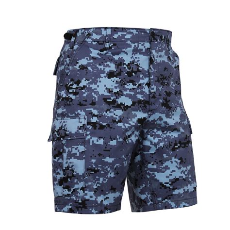 Shop Blue Digital Camo Military Shorts Fatigues Army Navy