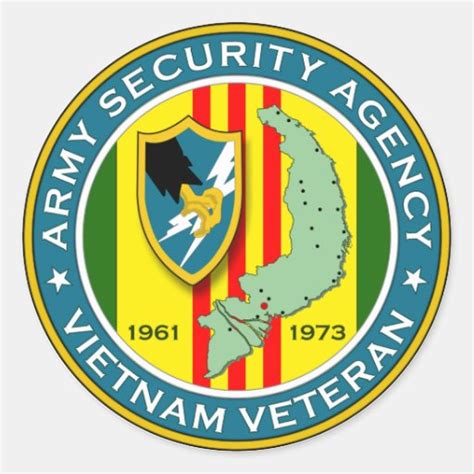 Army Security Agency Vietnam Veteran Classic Round Sticker Zazzle