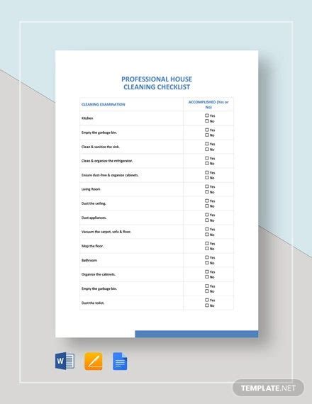 House Cleaning Checklist 17 Pdf Word Documents Download