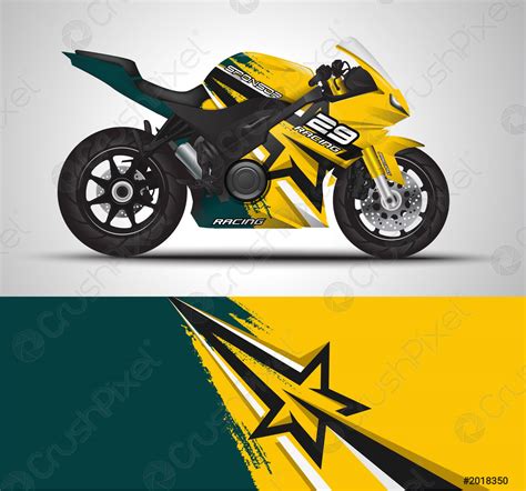 Racing Motorcycle Wrap Decal And Vinyl Sticker Design Vector