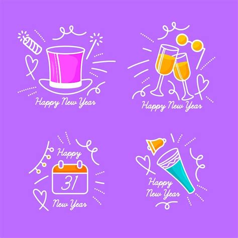 Free Vector Hand Drawn New Year Doodles