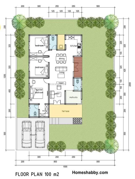 Denah Rumah Ukuran 15x20 1 Lantai Modern Minimalis