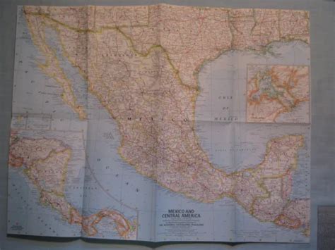 Vintage Mexico And Central America Wall Map National Geographic October