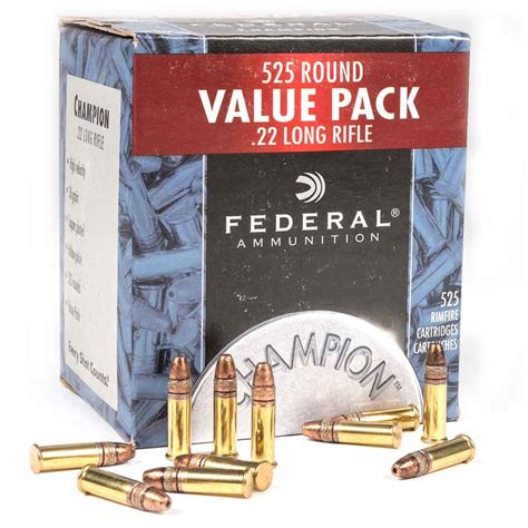 Federal Champion 22 Lr Rimfire Ammo Value Pack 36gr Cphp 525rds