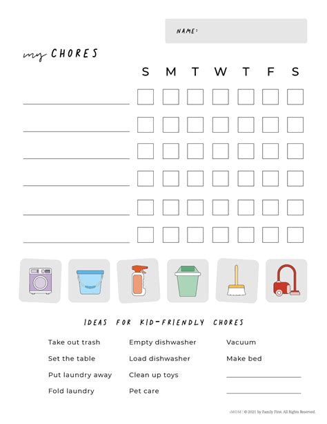 Printable Chore Chart For Kids Imom