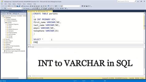 How To Change Column Type Int To Varchar In Sql Youtube