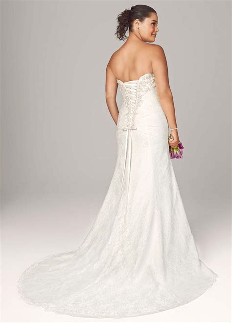 david s bridal sample strapless lace a line wedding dress with side split ebay