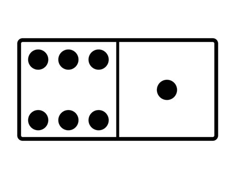 Domino With 6 Spots And 1 Spot Clipart Etc
