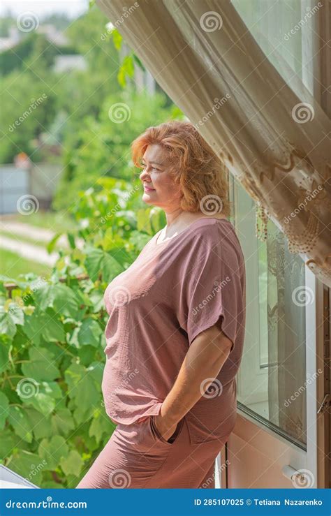 Plump Lady In Fashionable Clothes Woman Of 50 55 Years Old Stock Image Image Of Body Ginger