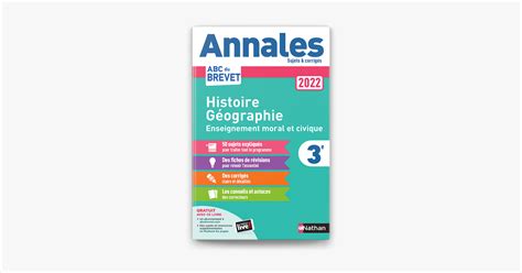 ‎annales Abc Du Brevet 2022 Histoire Géographie Emc 3e Sujets Et