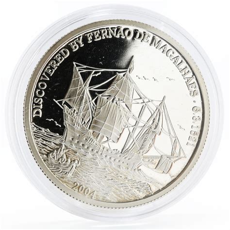 Northern Mariana Islands 5 Dollars Fernando Magellan Ship Proof Silver