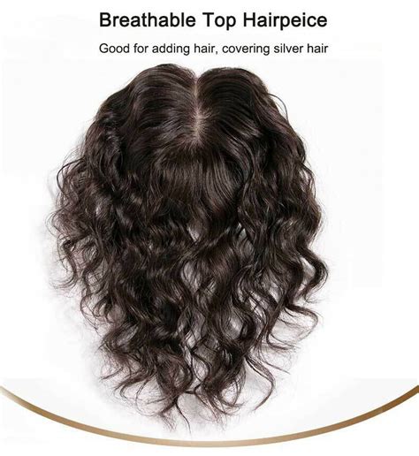 100 Human Hair Top Piece Topper Clip In Curly Wave Hairpiece Toupee