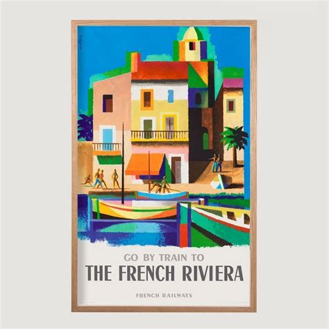 Framed Lithograph The French Riviera Poster By Jacques Nathan Garamond