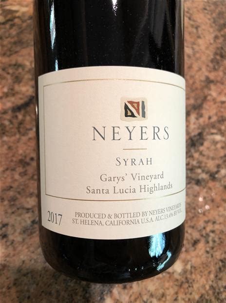 2017 Neyers Syrah Garys Vineyard Usa California Central Coast