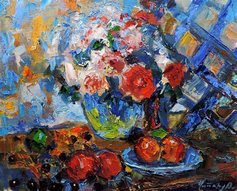 Flowers Still Life Impressionist Original Oil Painting On Etsy