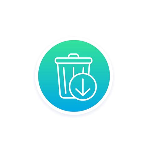 Premium Vector Reduce Waste Line Icon With A Trash Bin