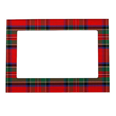 Scottish Red Clan Plaid Tartan Magnetic Photo Frame