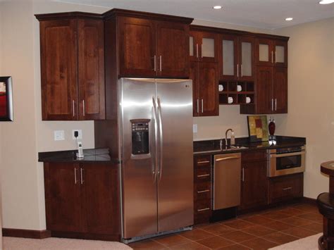 If you don't need water to wash glasses or a refrigerator to keep drinks cold, use a portable bar cart. Wet/Dry Bars - Traditional - Basement - Cedar Rapids - by ...